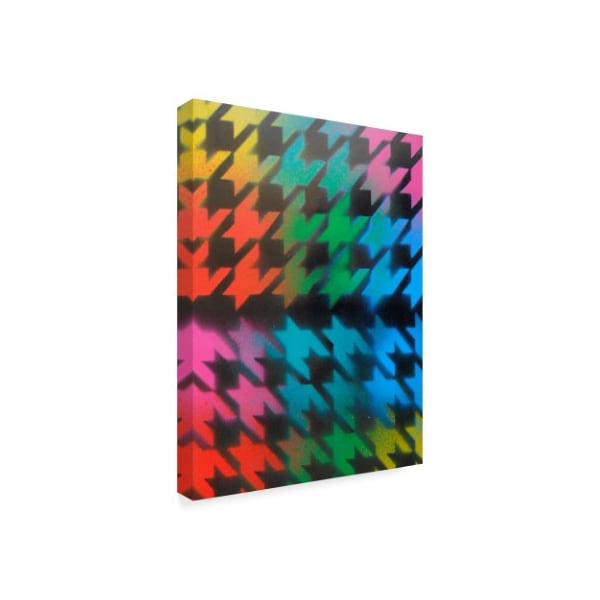 Abstract Graffiti 'Rainbow Hounds Tooth' Canvas Art,18x24